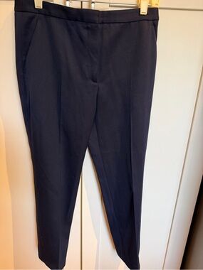 Alexander McQueen Wool Navy Women's Dress Pants with bottom slits size small